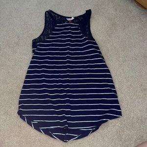 Sonoma medium Navy tank top with white stripes